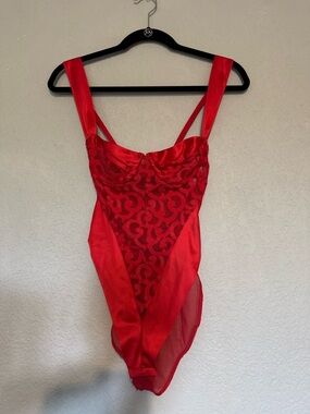 Cabernet Red Lace/Satin Bodysuit; Victoria’s Secret Satin/Lace Camisole&Briefs